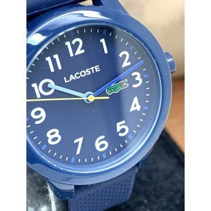 Lacoste Women's Kids Watch 2070007 Quartz Blue Dial Textured Rubber Band 32mm